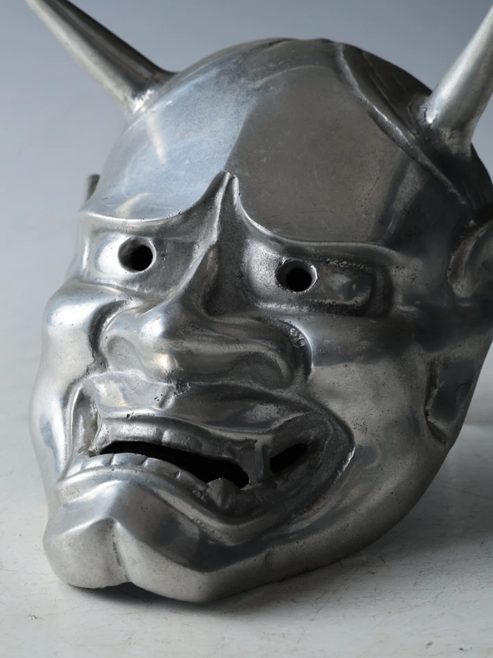 Hecho en Japón Vintage Lata (Sn) Antigua Máscara Noh Hannya 般若 -Mujer Celos- Foto 3 de 4