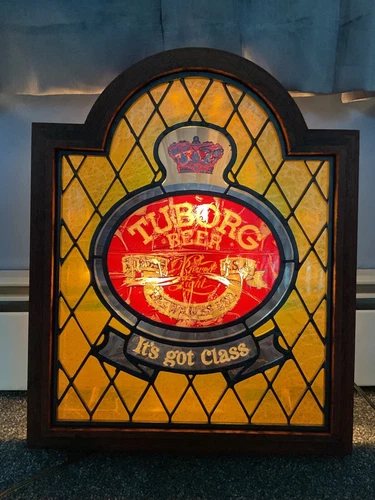 Vintage TUBORG BEER It’s Got Class Lighted Advertising Sign ORIGINAL