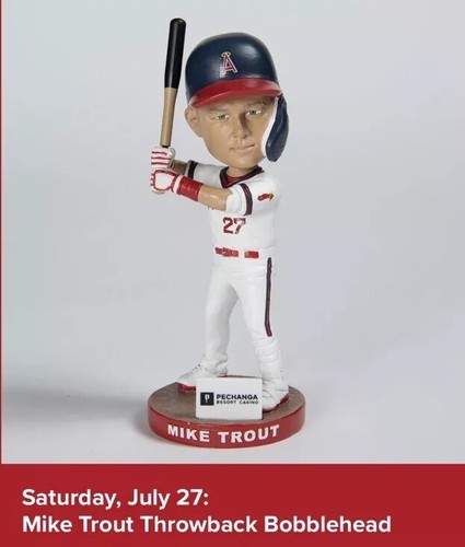 2024 Angels City Connect BEACH TOWEL + Mike Trout Retro Jersey Bobblehead SGA - Picture 2 of 4