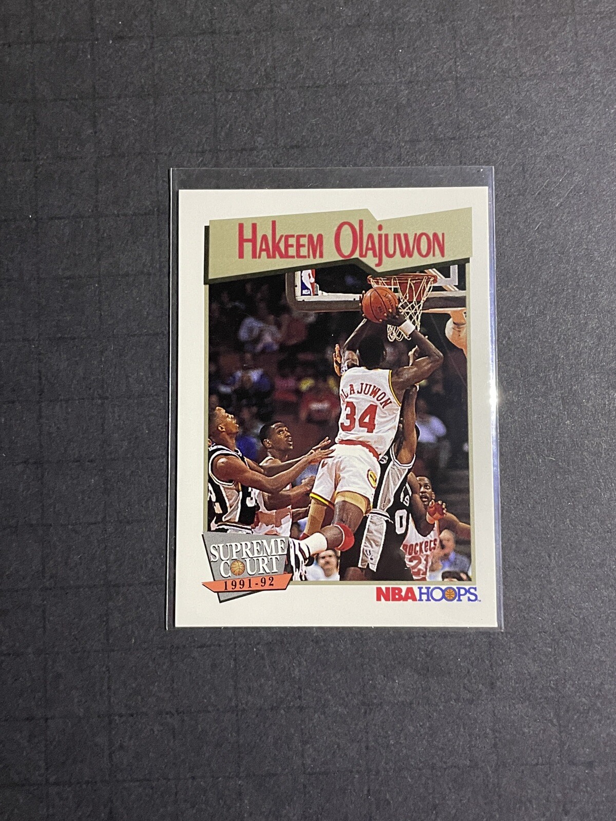 1991-92 NBA Hoops Hakeem Olajuwon Supreme Court Card #467 - Houston Rockets (1)