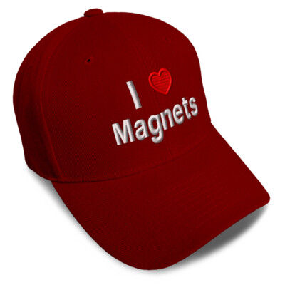 Baseball Cap I (Love) Magnets Red Heart Hobbies Lovers Dad Hats for Men & Women
