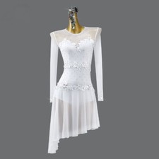 New Latin Dance Clothing Party Dress Ballroom Practice Wear Line Suit Sports