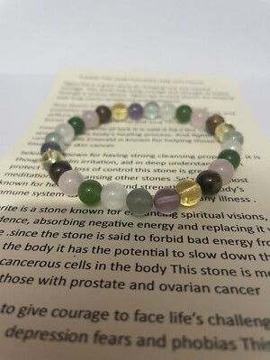 Krebsstütze Kristall Edelstein Gummizug Armband Handarbeit auf Bestellung