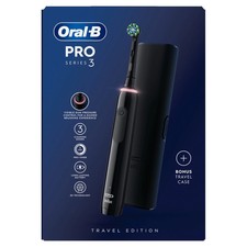 Image of Oral-B Pro Series 3 Electric Rechargeable Toothbrush with Travel Case 3500 Black