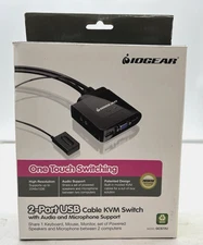 IOGear GCS72U 2-Port USB Cable KVM Switch With Audio and Microphone Support