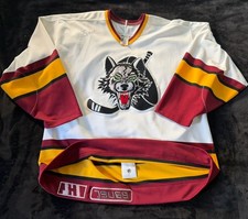 Vintage Chicago Wolves IHL Signed Authentic Bauer Hockey Jersey Mens 52