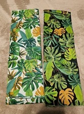TROPICAL PALMS FABRIC - 0.5 METRE OF BLACK & GREEN - NEW