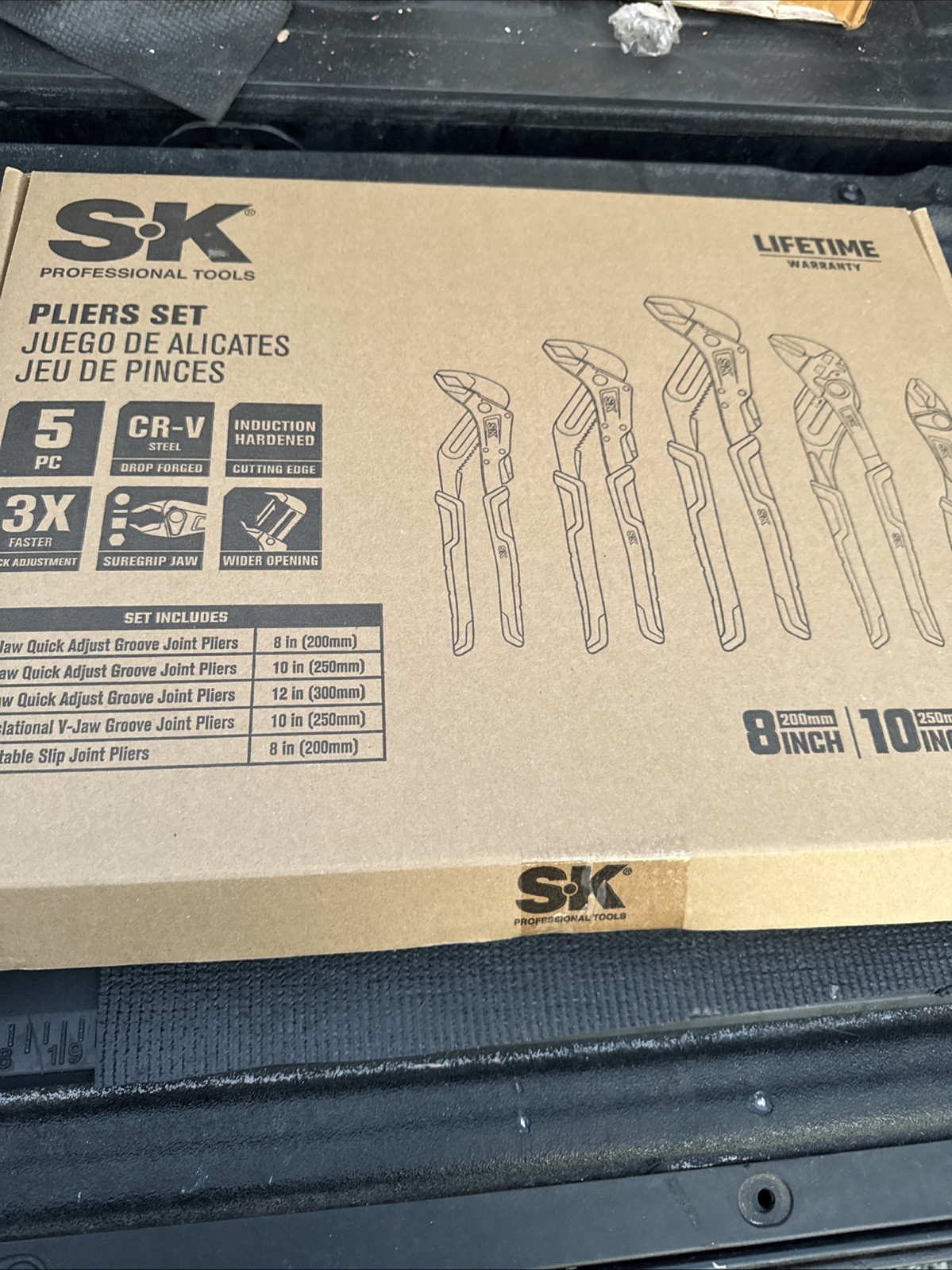 SK Professional Tools 5 Pc Dual Material Pliers Set New Nos SK01459 Foam Holder