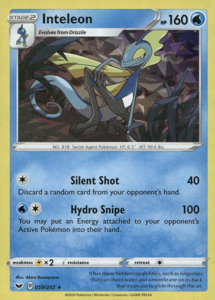 Inteleon (059) 059/202 NM SWSH01: Sword & Shield Base Set