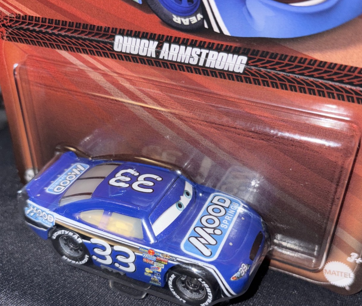 Disney Pixar Cars Chuck Armstrong #33 Mood Springs 1:55 Diecast
