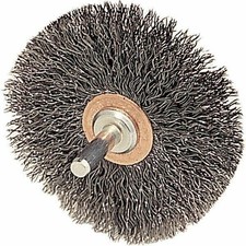 Weiler 17618 3" x 1/2" Conflex Wire Brush .014 Stainless Wire 1/4" Stem