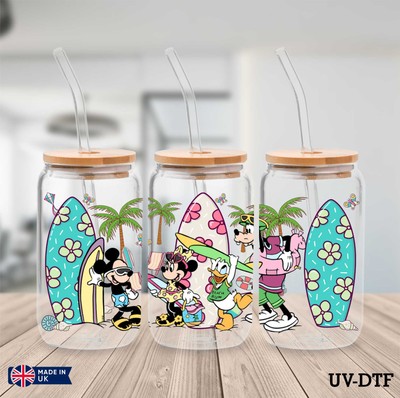 Mickey & Minnie Mouse UV DTF Aufkleber - 16oz Libbey Dose Glasfolie yd376
