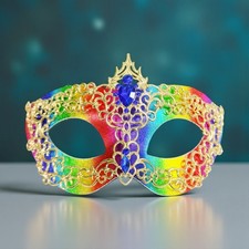 Rainbow masquerade mask, cosplay mask, Halloween mask, Venetian mask, Prom mask