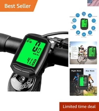 Wireless Waterproof Bicycle Speedometer with Large LCD Display & Multi-Functions