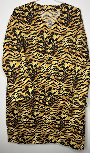 Tiger - Pattern Long Sleeve Shirt Adult Men XL Top Pockets Loose Costume Buttons