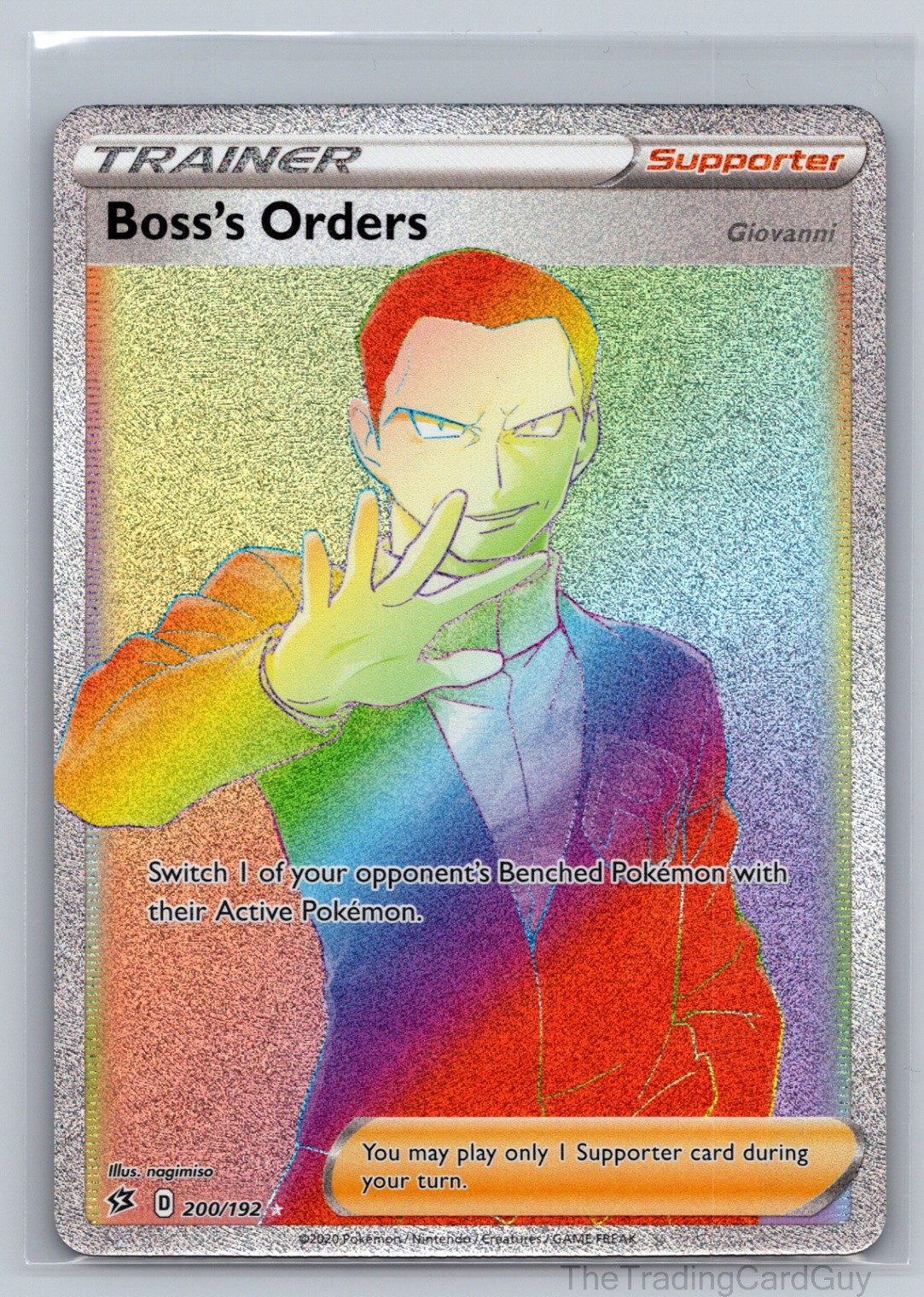 Boss's Orders (Secret) Secret Rare SWSH02: Rebel Clash Holo 200/192 NM