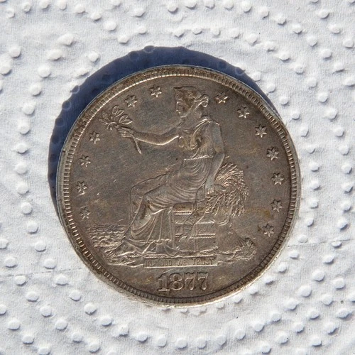 1877-S Trade Dollar Silver Coin 0.9 Fineness Uncertified AU Details😸 Damaged
