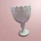 Vintage Indiana White Milk Glass Footed Tear Drop Compote
