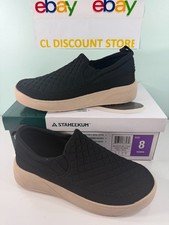 NEW Staheekum Women's Quilted Cushioned Footbed Slip On Shoes - BLACK - FREESHIP