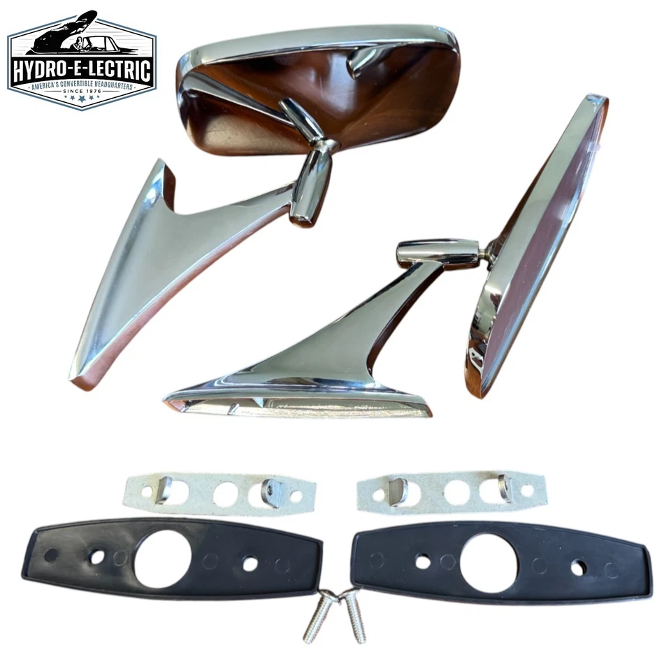 Chrome Exterior Side Rear View Mirrors - Pair- for 1971-1973 Oldsmobile - Image 2 of 4
