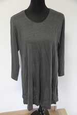 Gudrun Sjoden schlicht grau langarm Longshirt Shirtkleid Gr. M Leinen