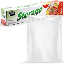 1 Gallon Clear Food Storage Bags with Twist Ties - 75 Count, Durable  Safe