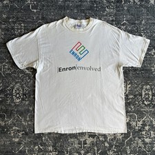 Vintage Enron Field T Shirt XL Hanes Beefy T Corporate Finance Energy 90s USA