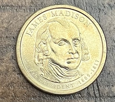 James Madison Gold Plated 1 Dollar Coin 1809-1817 | eBay