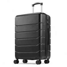  Hardside Luggage Suitcase, TSA Lock Spinner Wheel Carry on Expandable,Black