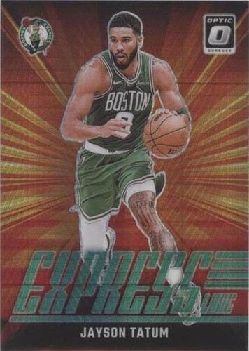 Panini 2024-25 Donruss Optic Express Lane Jayson Tatum Green Prizm 186/249