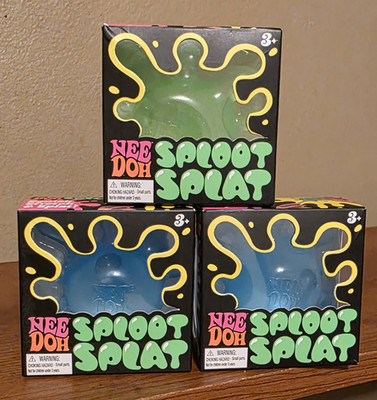 Nee Doh Sploot Splat Tactile Squish Squeeze Toy Green/Blue Ages 3+