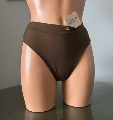 NWT Simone Perele SUNLIGHT Brown Mesh Panty, sz INT 1 / IT 2