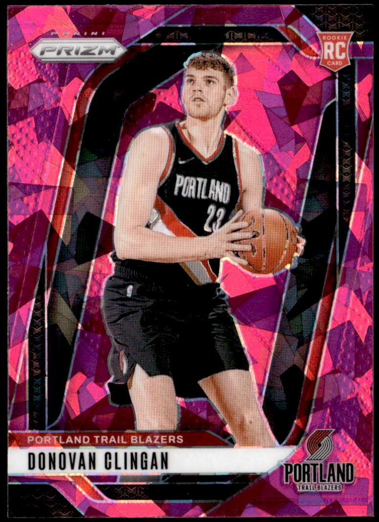 2024-25 Panini Prizm #221 Donovan Clingan Prizms Pink Ice Rookie E1