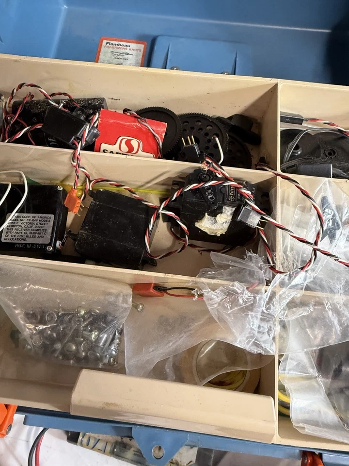 Flambeau 1822 Adventurer Tackle Box Filled w/ Assorted RC Parts/Tools Repair Box - Image 4 of 4