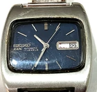 Vintage Seiko DX Automatic Blue TV Dial Watch  - PRESENTLY WORKING