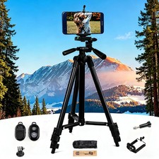 130cm Travel Tripod For Phone Camera 1/4" Screw Mount Carry Bag & Remote UK