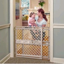 Toddleroo 8178 Supergate Ergo Baby Gate for Stairs and Doorways 26-42 in - Sand