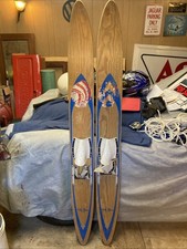 Vintage 68  Custom Banana Indian Chief Wood Water Ski Set Combo Old Beauties 