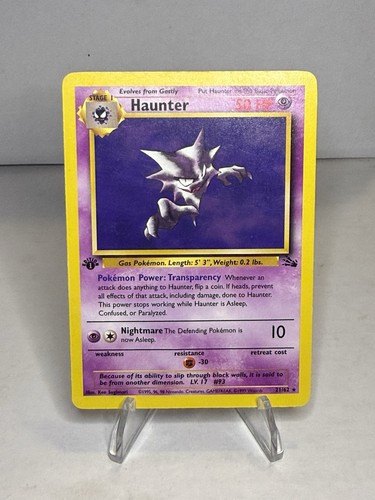 Pokemon Card Haunter 21/62 Fossil Set Non Holo Rare 1st Edition MP
