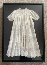 Framed Antique Christening Dress