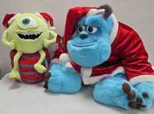 Disney Pixar Monsters Inc Mike Wazowski 20"  Sully Christmas 32" Large Plush