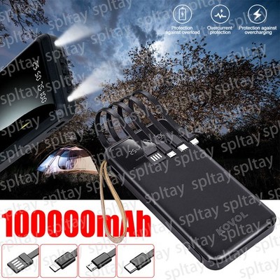 Powerbank 100000mAh Tragbar Externer Batterie USB Ladegerät für Alle Handys