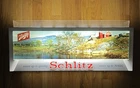Vintage 1950s SCHLITZ Beer Country Farm Scene Advertising Display Bar Light Sign
