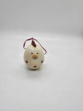 Vtg Silvestri Chicken Egg W/ Hearts Design Country Farm Decor Christmas Ornament