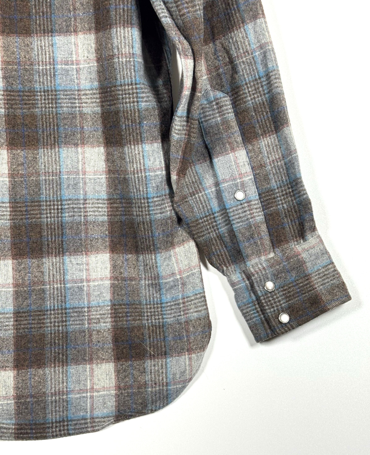 Pendleton Wool Shirt Medium Brown Blue Plaid Vint… - image 9