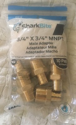 UNOPENED NEW 10-Pack~ SharkBite PEX  3/4'' x 3/4'' MNPT Male Adapter