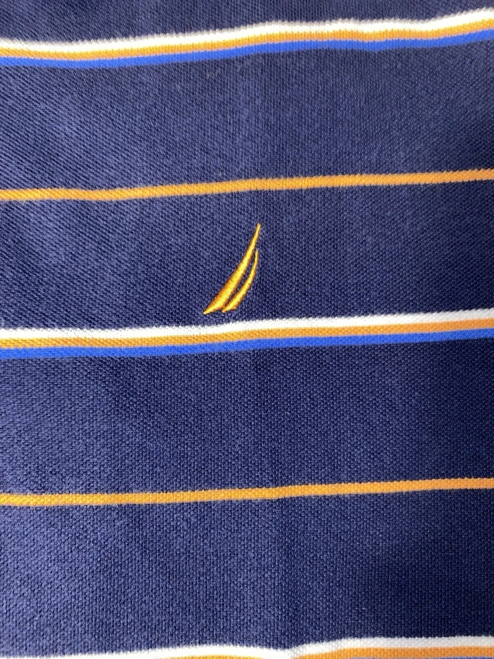 Nautica Childrens Size XL Cotton Polo Navy Striped School Dress Church Shirt - Image 3 of 4