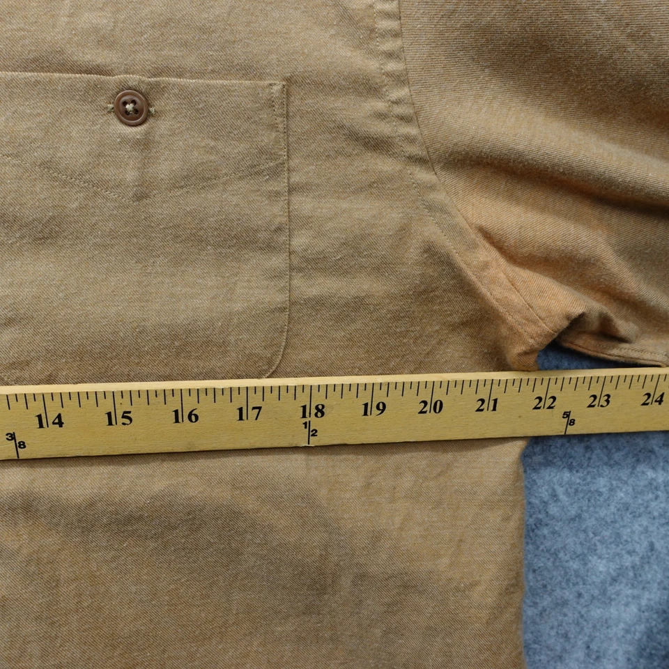 Camisa Todd Snyder Para Hombres M Algodón Camel Cachemira Sarga Cepillada Refuerzo con Botones Foto 4 de 4