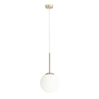 HäNgelampe Esszimmer E27 In Gold Weiß Metall Glas Ø20 Cm Wohnlich Pendelleuchte