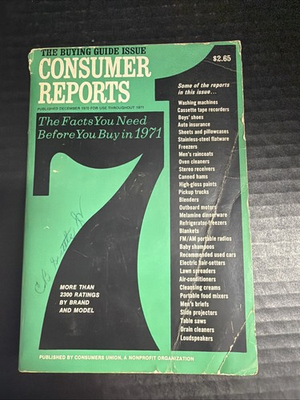 #ad The Buying Guide Issue Consumer Reports 1971 $9.97